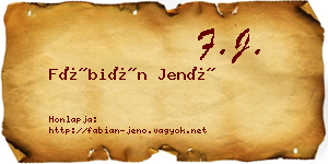 Fábián Jenő névjegykártya